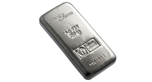 SILVER BULLION BAR 250G 999
