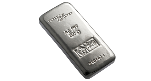 SILVER BULLION BAR 250G 999