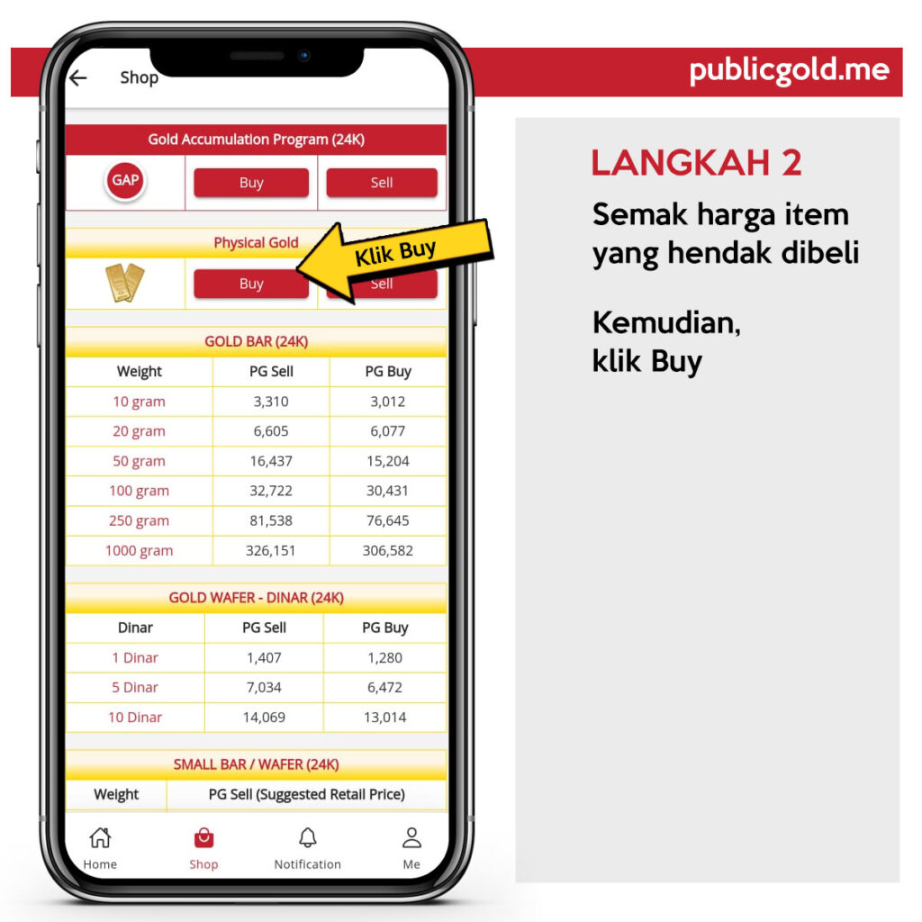 emas fizikal public gold